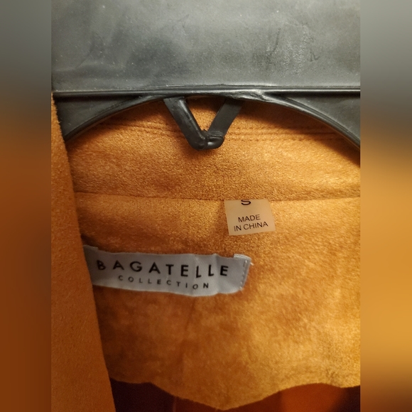 Soft Suede Tan Trench Coat Jacket EUC - Picture 3 of 7